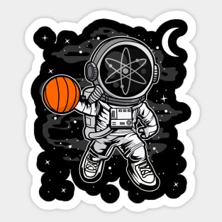 Astronaut Basketball Cosmos ATOM Coin To The Moon Crypto Token Cryptocurrency Blockchain Wallet Birthday Gift For Men Women Kids Sticker